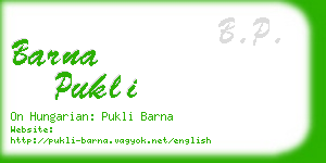 barna pukli business card